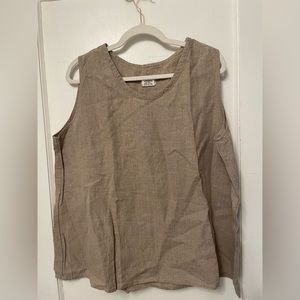 VINTAGE Flax linen, tank top, size large